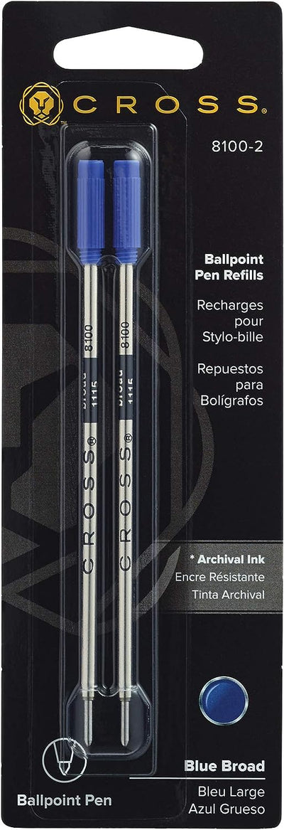 Cross Ballpoint Pen Refills, Blue Broad, #8100