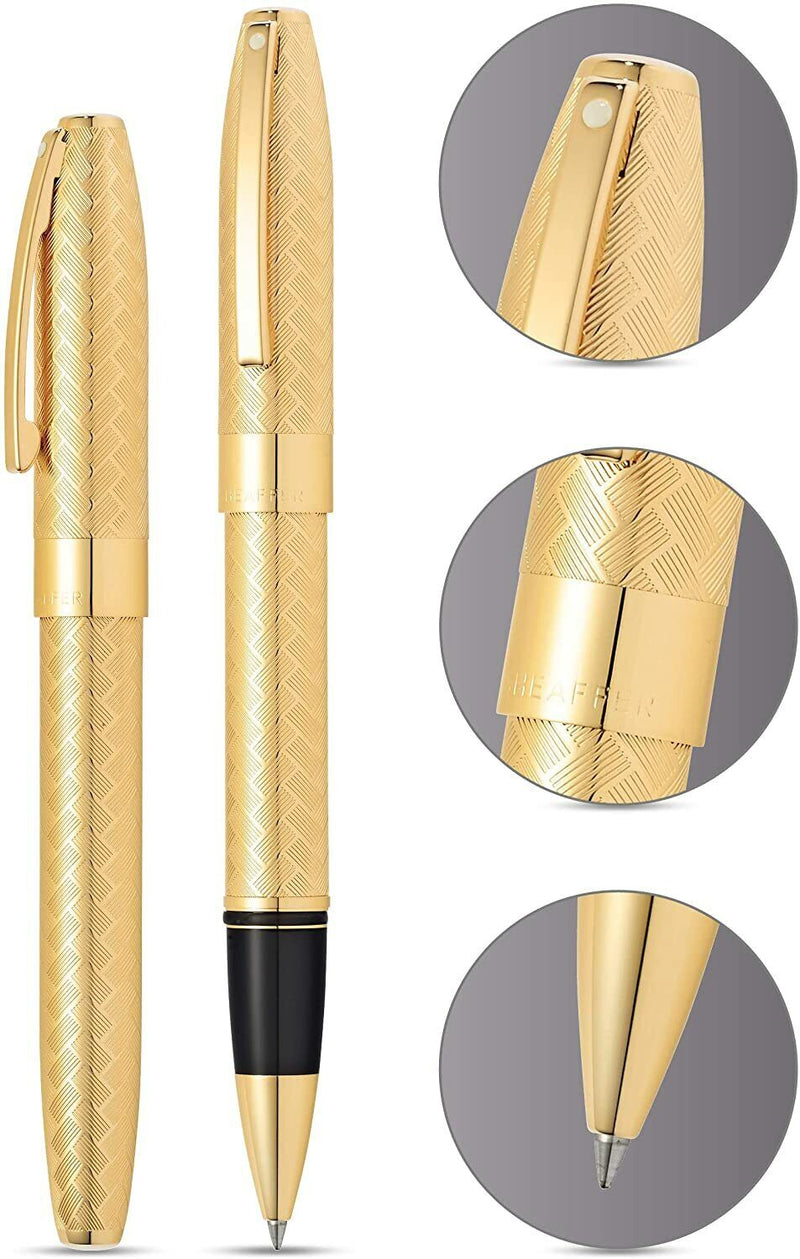 Sheaffer Legacy Herringbone Rollerball Pen, 23K Gold