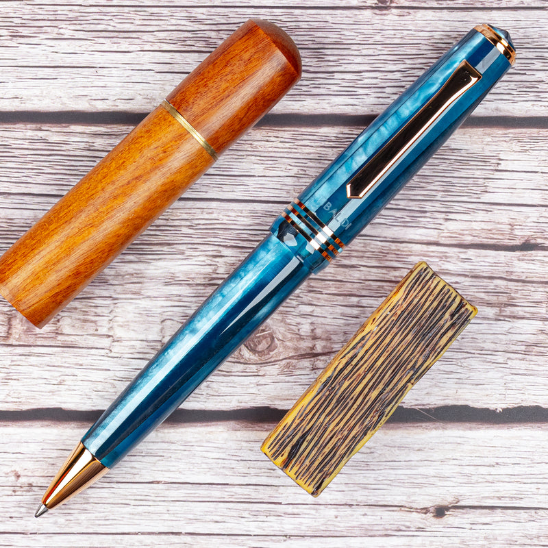 Tibaldi N60 Limited Edition Ballpoint Pen, Bora Bora, Rose Gold Trim