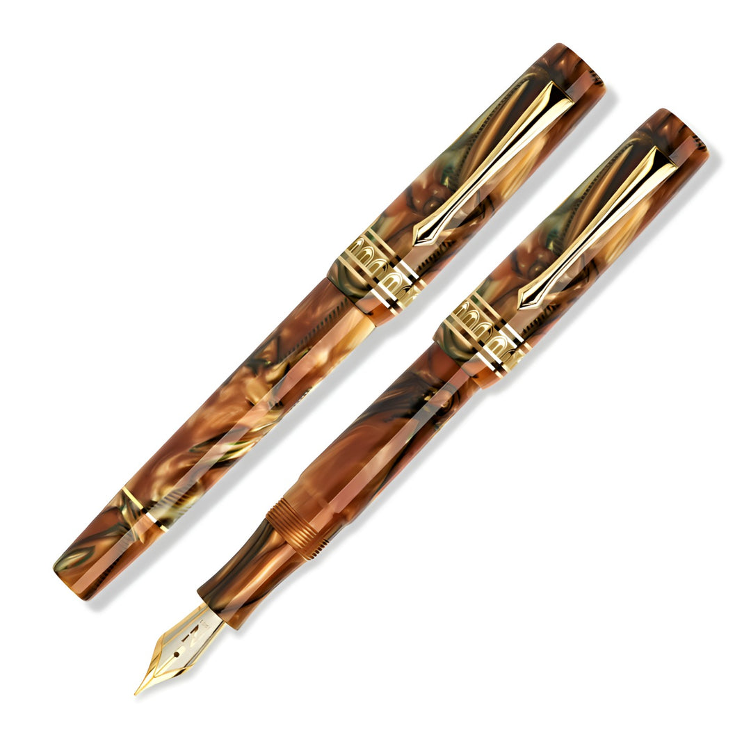 Nettuno 1911 N-E Fountain Pen, Anemone Orange & Gold