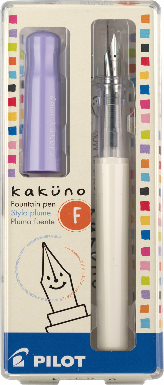 Pilot Kakuno Fountain Pen, Purple & White