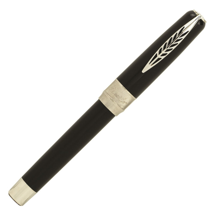 Pineider La Grande Bellezza Rocco Fountain Pen, Black/Palladium Trim