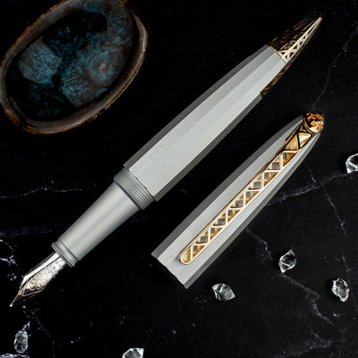 Diplomat Limited Edition Zepp Fountain Pen, Chrome, Gold Trim