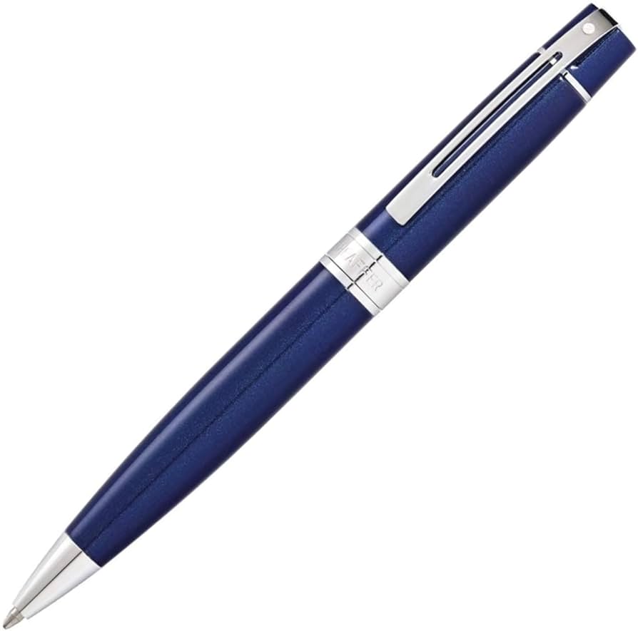 Sheaffer 300 Ballpoint Pen, Blue Lacquer & Chrome, No Box