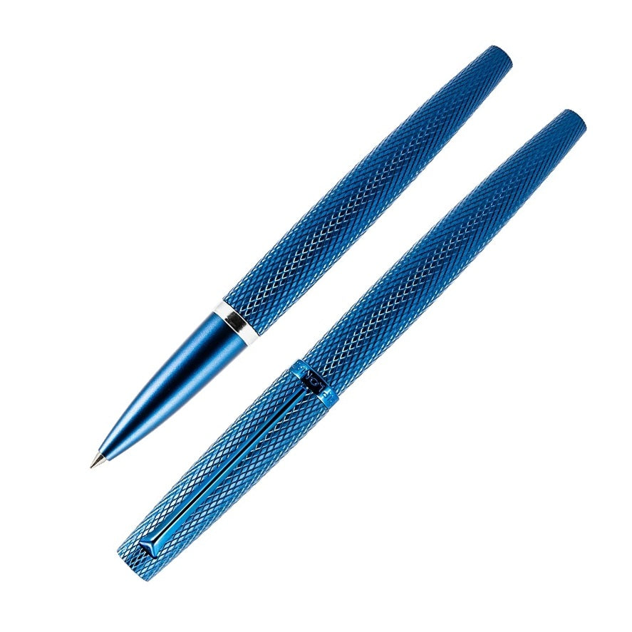 Diplomat Viper Guilloche Rollerball Pen, Blue