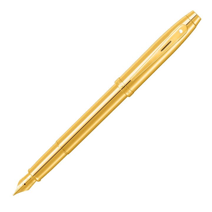 Sheaffer 100 Fountain Pen, Gold Plated w/ Gold PVD Trim