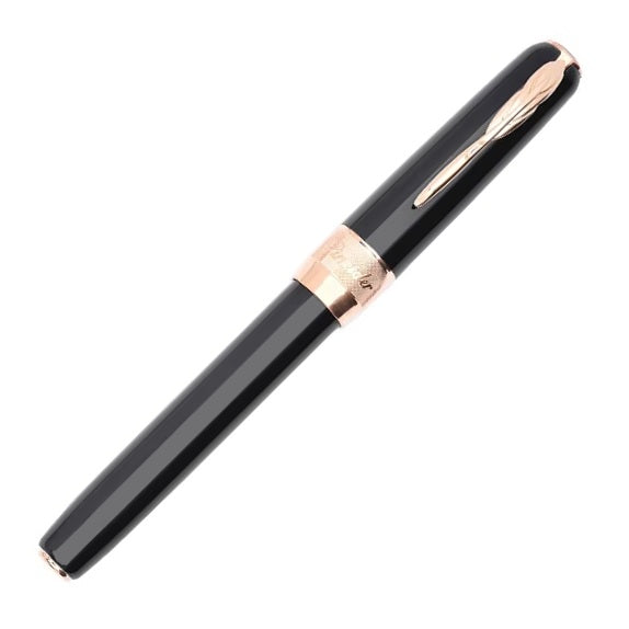 Pineider Classic Fountain Pen, Black & Rose Gold