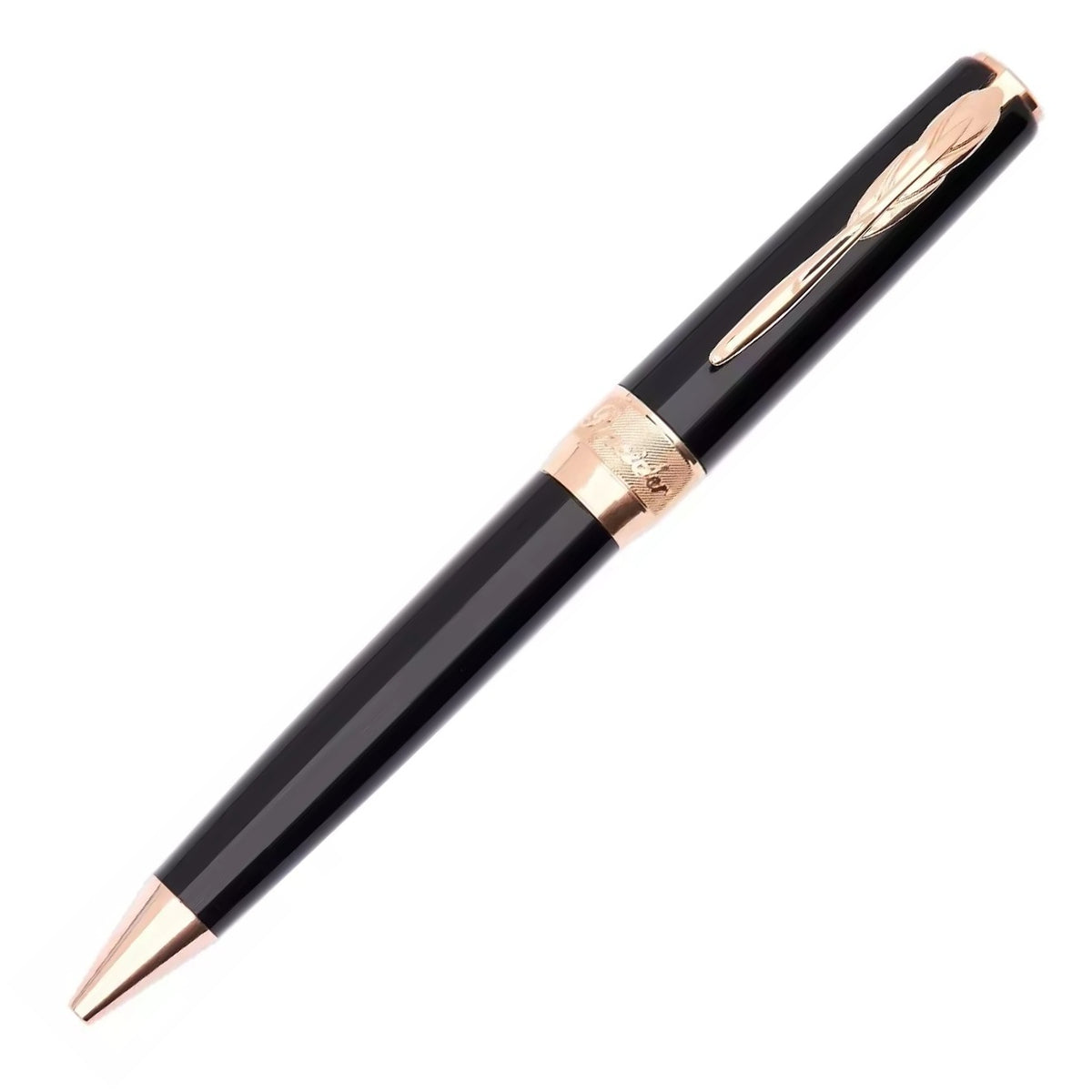 Pineider Classic Ballpoint Pen, Black & Rose Gold