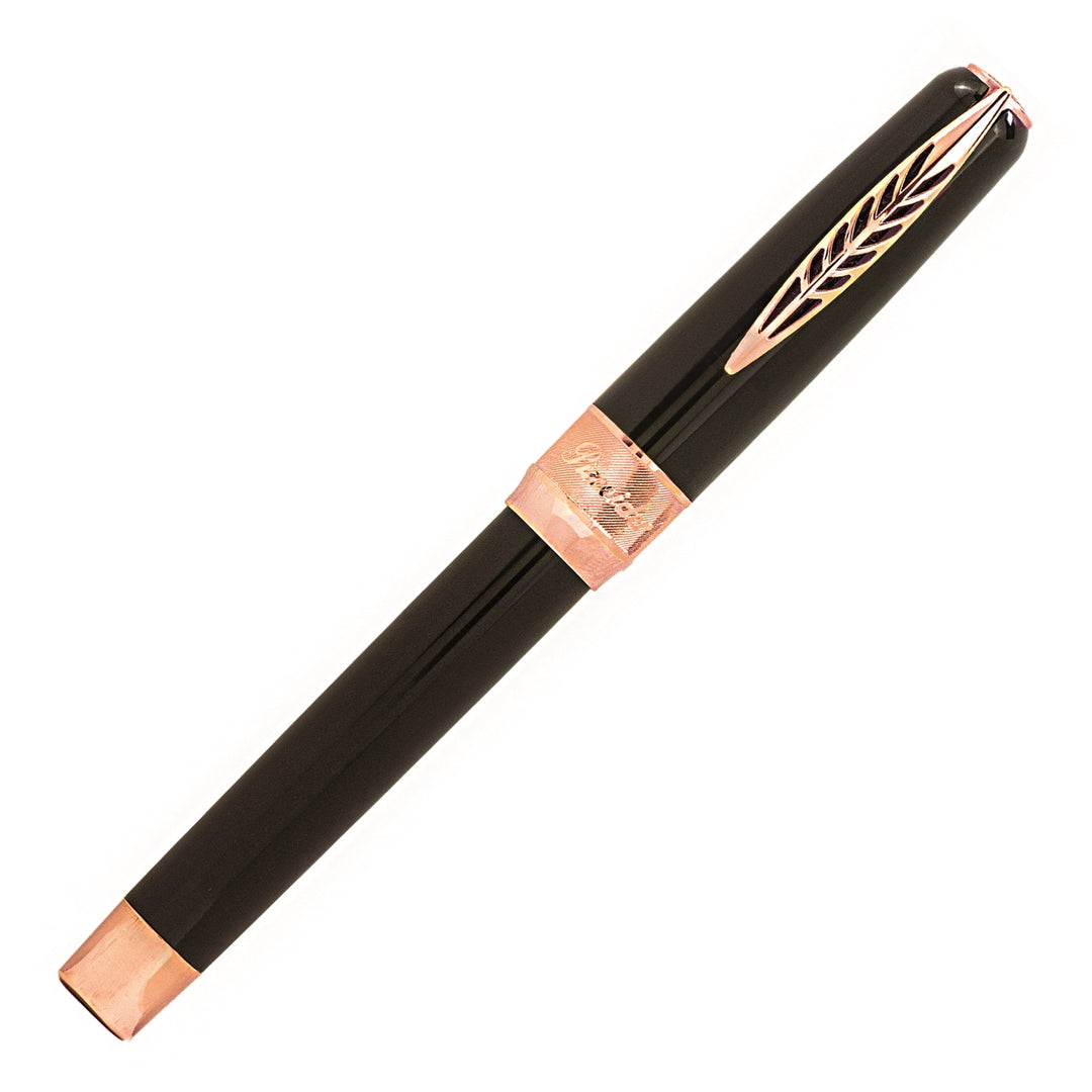 Pineider La Grande Bellezza Rocco Fountain Pen, Black/Rose Gold Trim