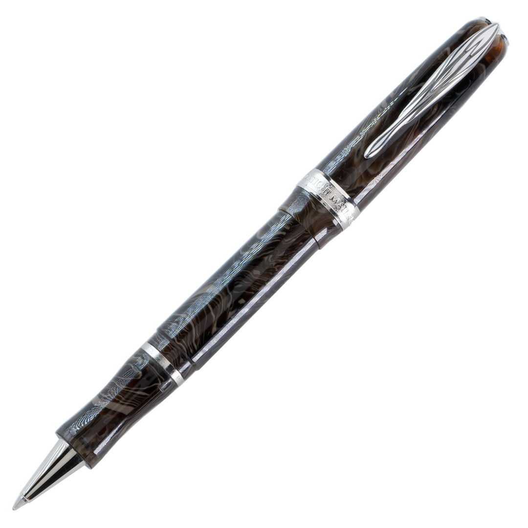 Pineider Limited Edition Ancient Material Celluloid Rollerball Pen, Carrara Brown