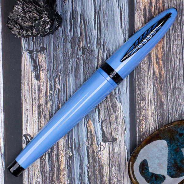 Pineider Modern Times (Tempi Moderni) Racing Blue - Black Trim, Fountain Pen