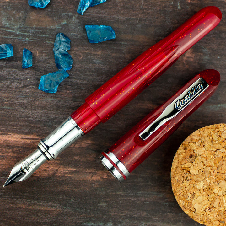 Conklin Empire Fountain Pen, Stardust Red