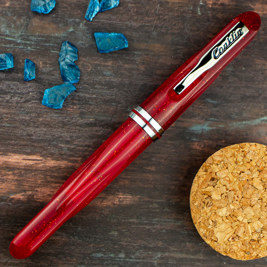 Conklin Empire Fountain Pen, Stardust Red