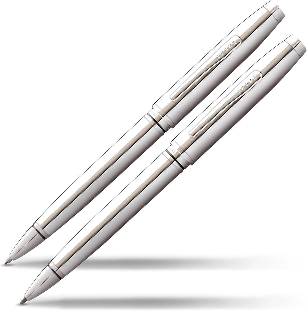 Cross Coventry Ballpoint Pen & Mechanical Pencil Set, Polished Chrome