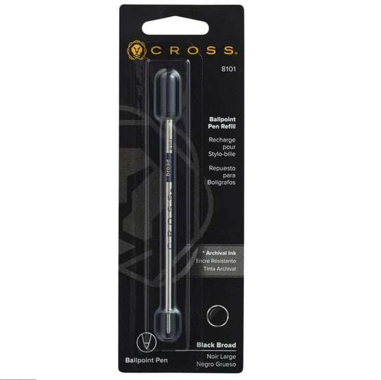 Cross Ballpoint Pen Refills, Black Bold, #8101