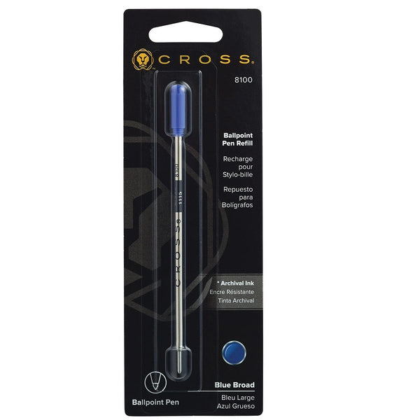 Cross Ballpoint Pen Refills, Blue Broad, #8100