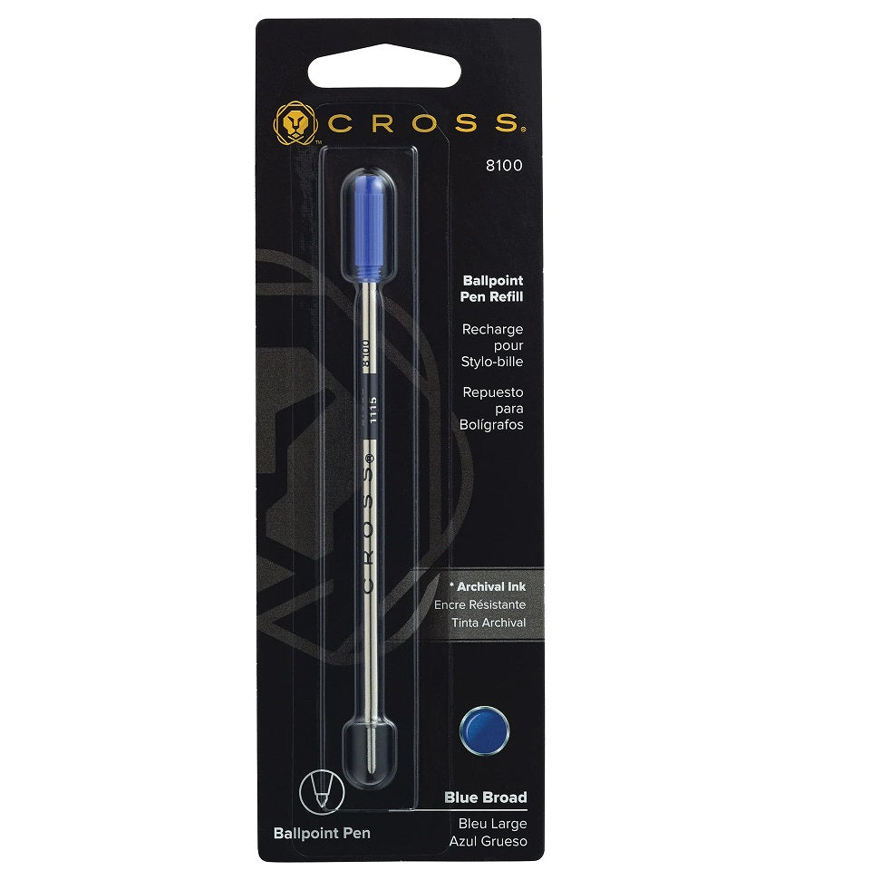 Cross Ballpoint Pen Refills, Blue Broad, #8100