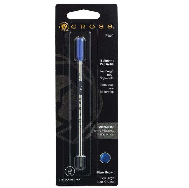 Cross Ballpoint Pen Refills, Blue Broad, #8100