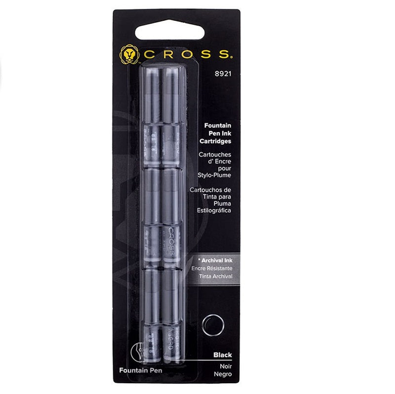 Cross Fountain Pen Ink Cartridge, 6 Pack, Black, #8921