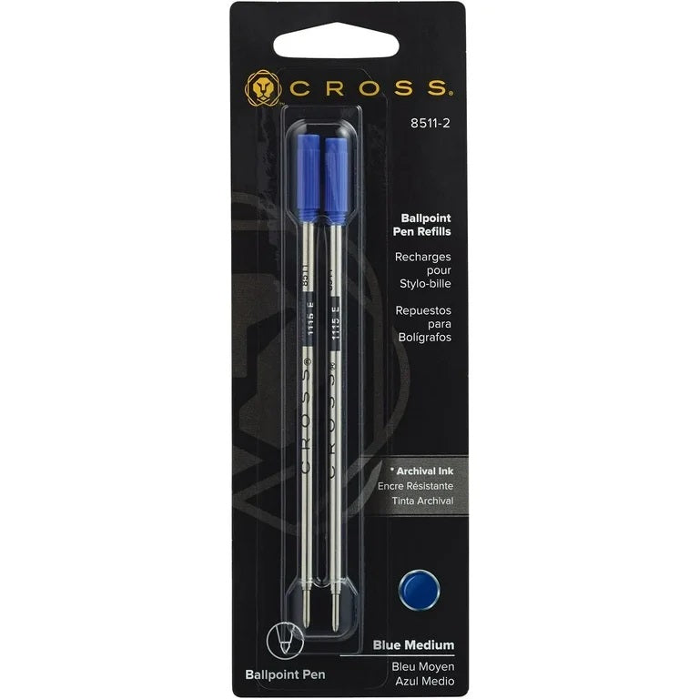 Cross Ballpoint Pen Refills, Blue Medium, #8511