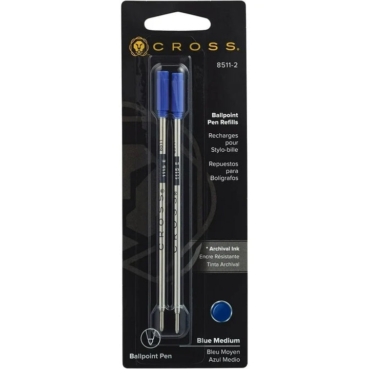 Cross Ballpoint Pen Refills, Blue Medium, #8511