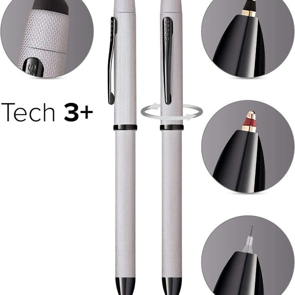 Cross Tech3 Multi-function Ballpoint Pen, Brushed Chrome