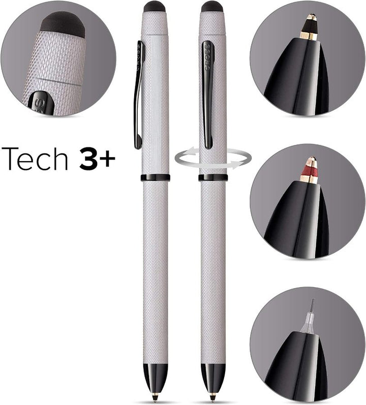 Cross Tech3 Multi-function Ballpoint Pen, Brushed Chrome
