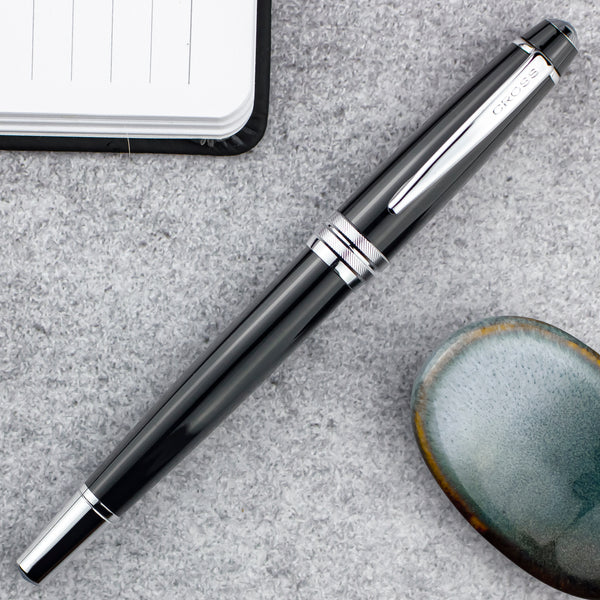 Cross Bailey Rollerball Pen, Black Lacquer & Chrome