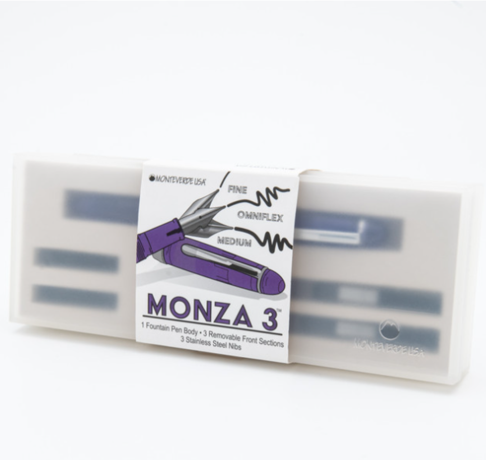 Monteverde Monza 3 Fountain Pen Set (F,M,Flex), Purple