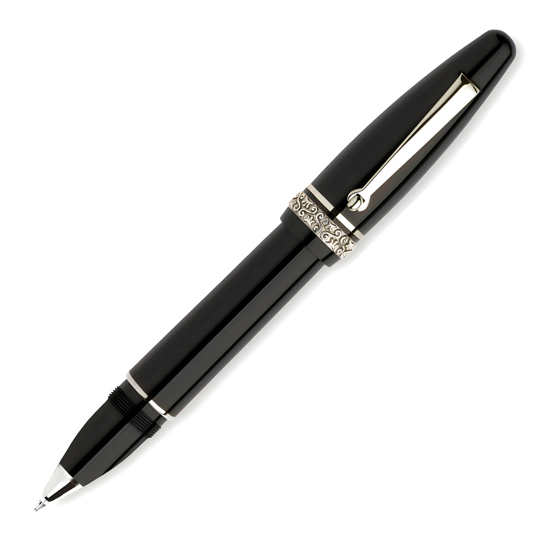 Maiora Ultra Ogiva Golden Age Rollerball Pen, Black & Palladium