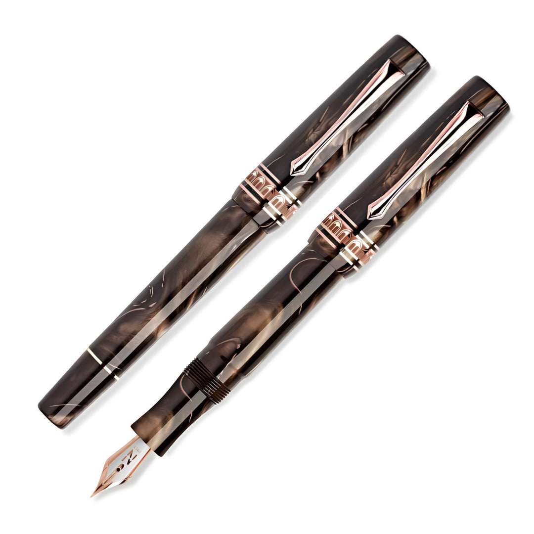 Nettuno 1911 N-E Fountain Pen, Leviatano Grey & Rose Gold