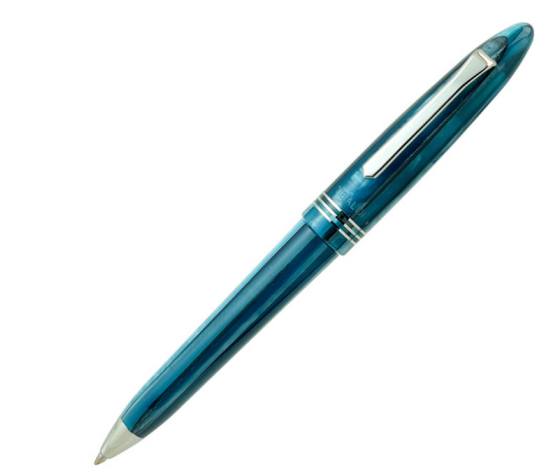 Tibaldi Bononia Bora Bora Blue Resin Ballpoint Pen, Palladium Trim
