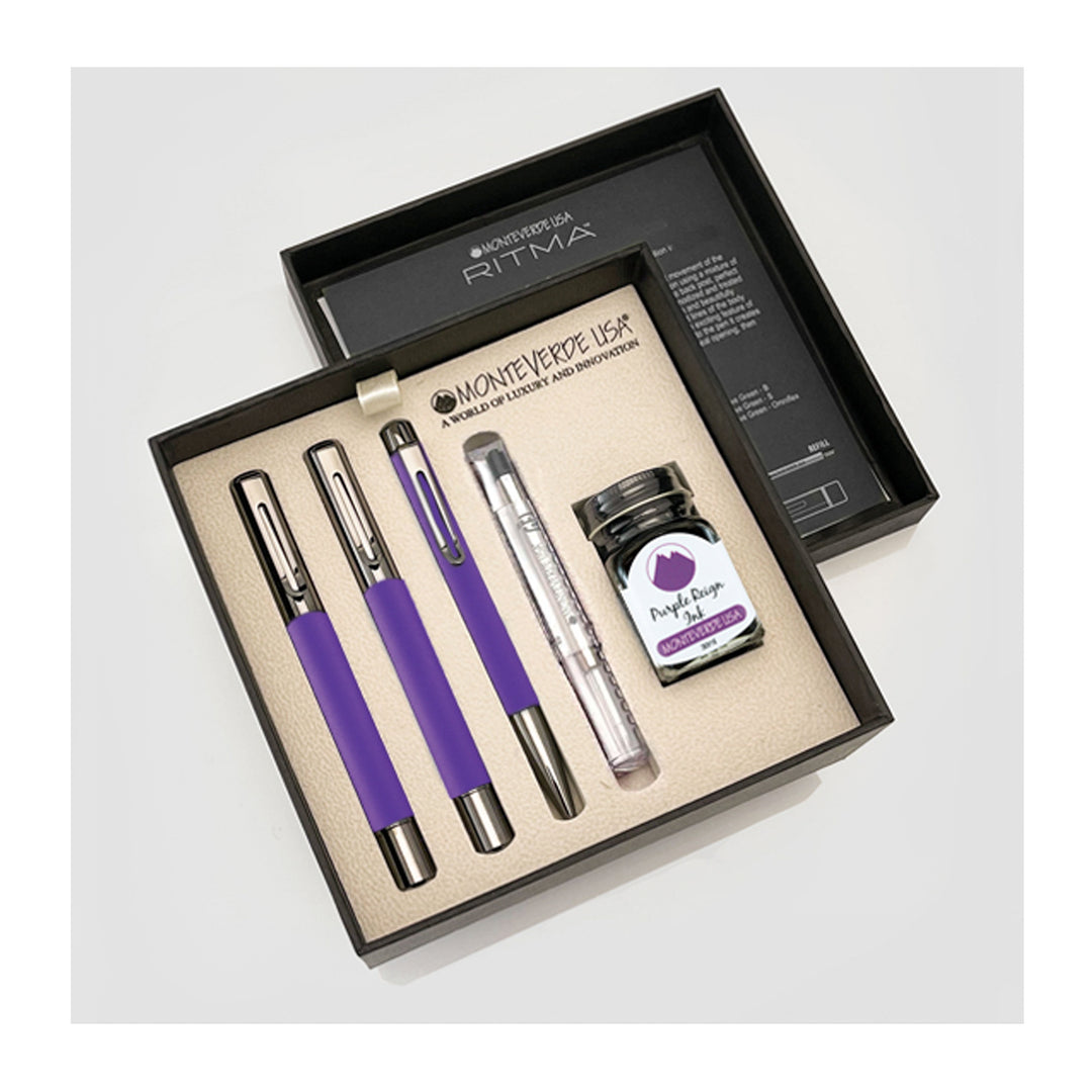 Monteverde Ritma 3+2 Piece Gift Set, Anodized Purple