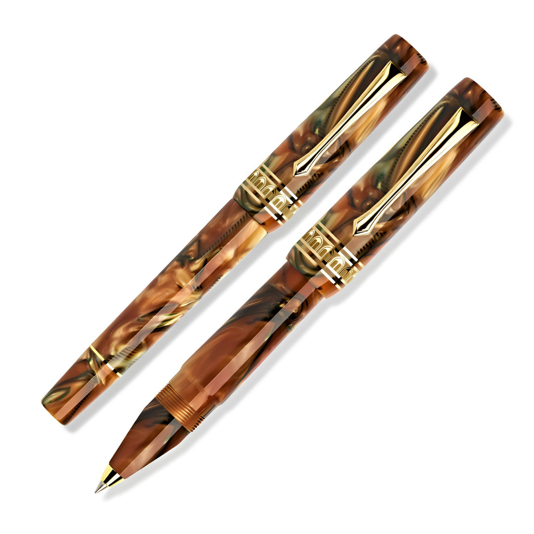 Nettuno 1911 N-E Rollerball Pen, Anemone Orange & Gold