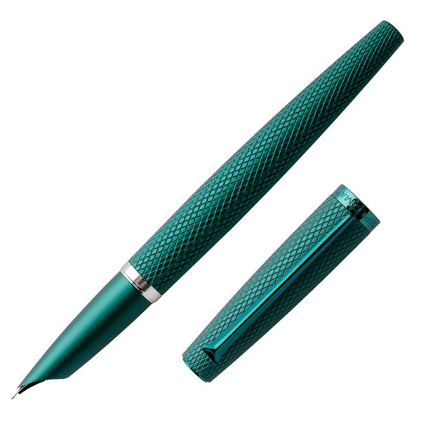 Diplomat Viper Fountain Pen, Green Guilloche