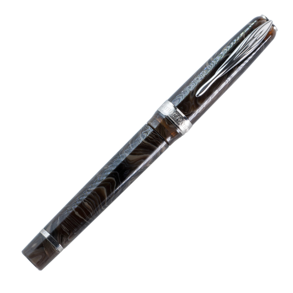 Pineider Limited Edition Ancient Material Celluloid Fountain Pen, Carrara Brown