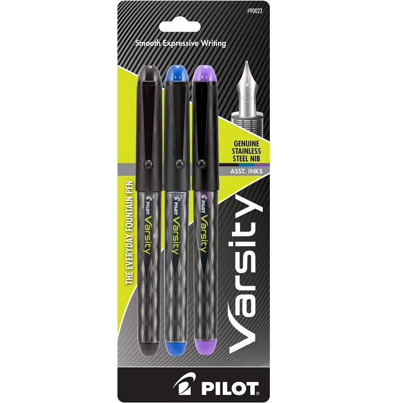 Pilot Varsity Disposable Fountain Pens, Assorted Ink