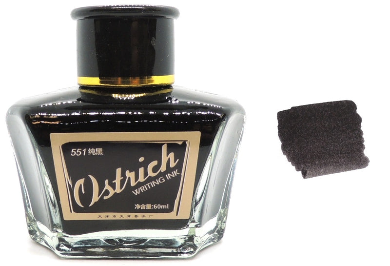 Ostrich Series 5 Premium Dye Based Fountain Pen Ink Bottle, Black, 60ml, Water-Resistant