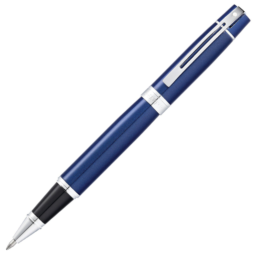 Sheaffer 300 Rollerball Pen, Blue Lacquer & Chrome, No Box