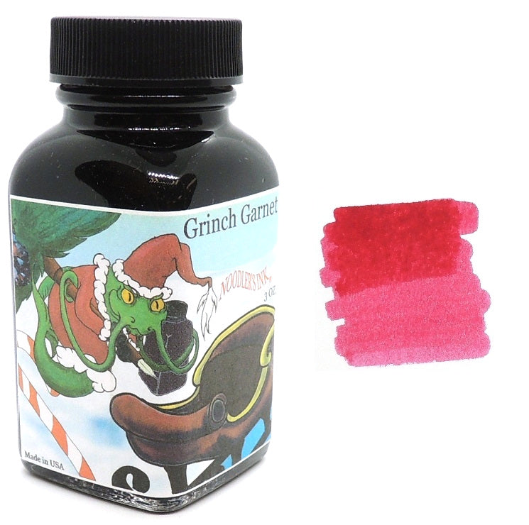 Noodlers Limited Edition Fountain Pen Ink Bottle, Grinch Garnet