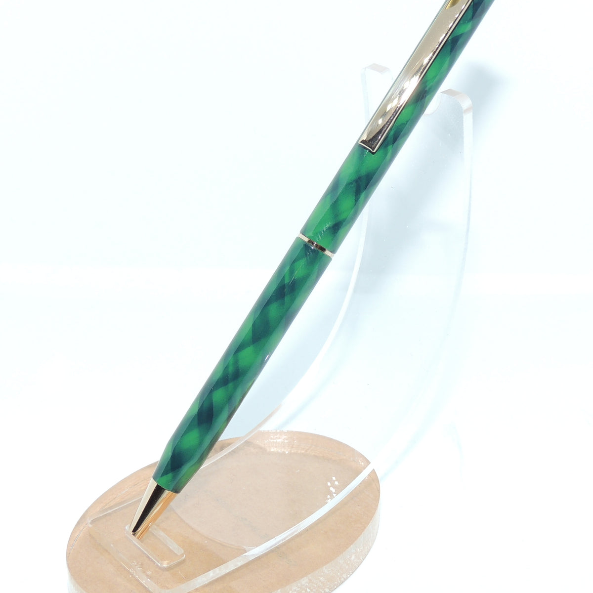 Sheaffer Fashion Ballpoint Pen, Tartan Green, USA Made, No Box