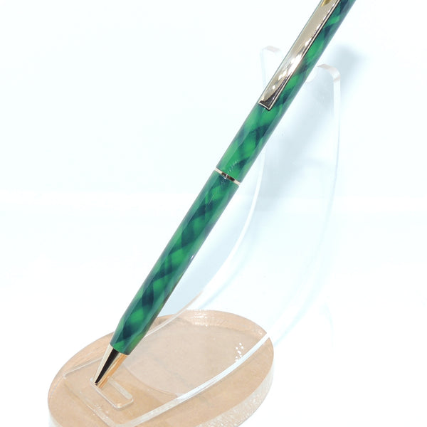 Sheaffer Fashion Ballpoint Pen, Tartan Green, USA Made, No Box