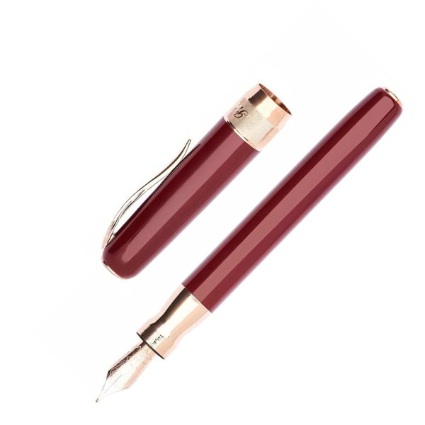 Pineider Classic Fountain Pen, Red & Rose Gold