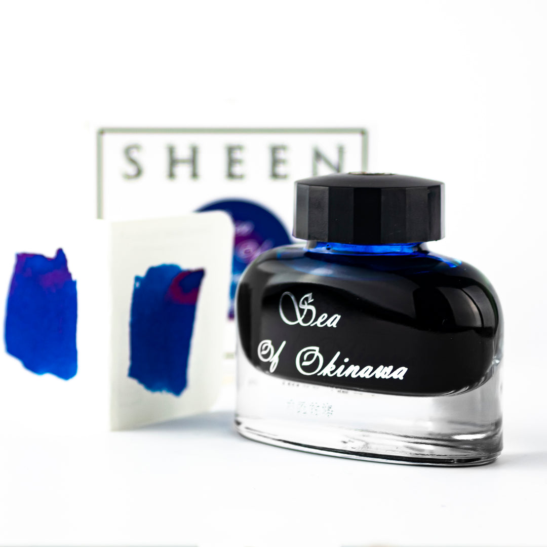 Ostrich Sheening Fountain Pen Ink Bottle, 30ml, Sea Of Okinawa