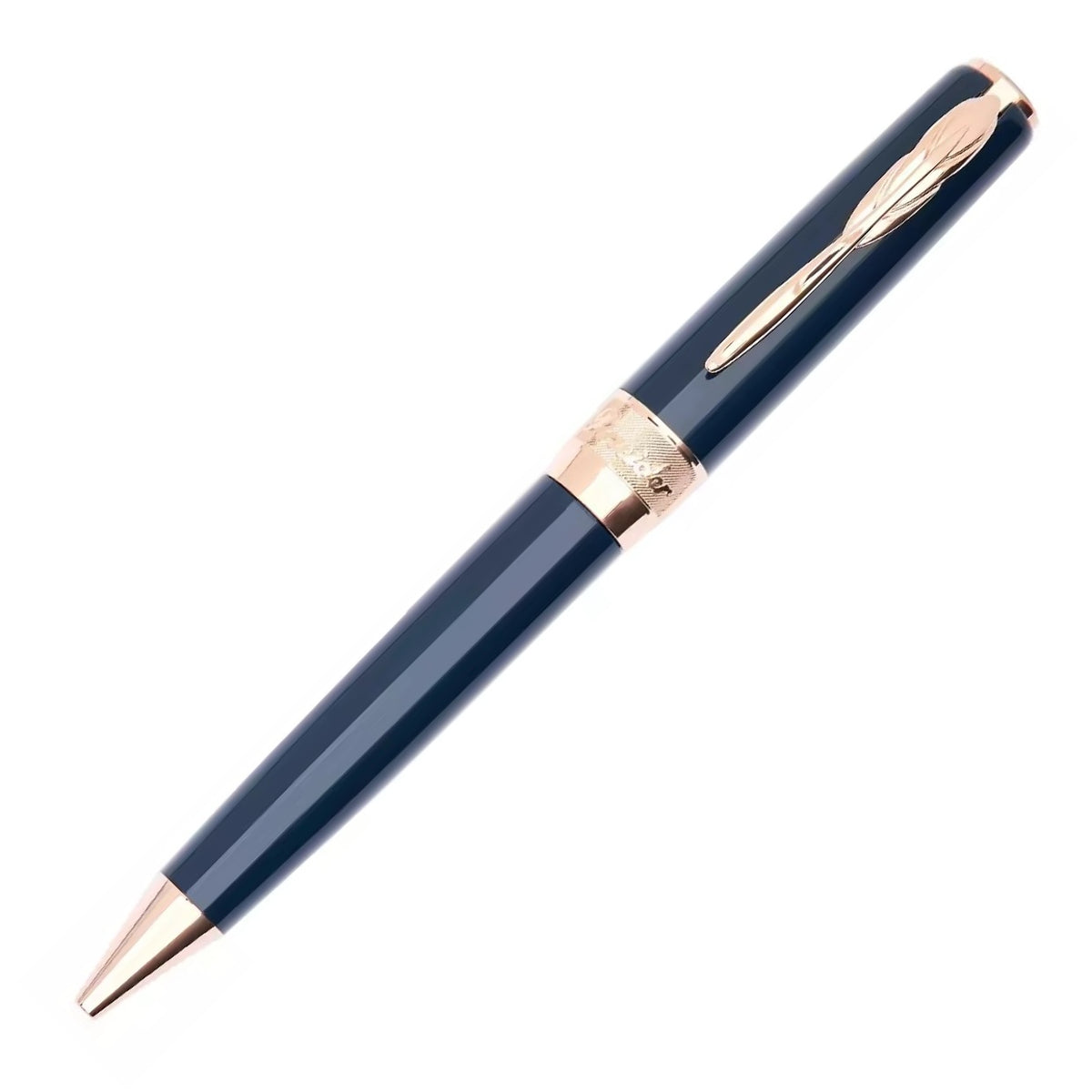 Pineider Classic Ballpoint Pen, Peacock & Rose Gold