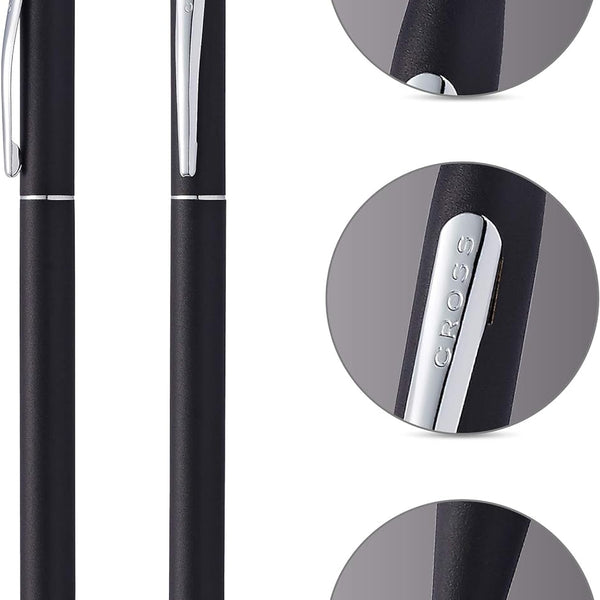Cross Click Ballpoint Pen, Matte Black & Chrome