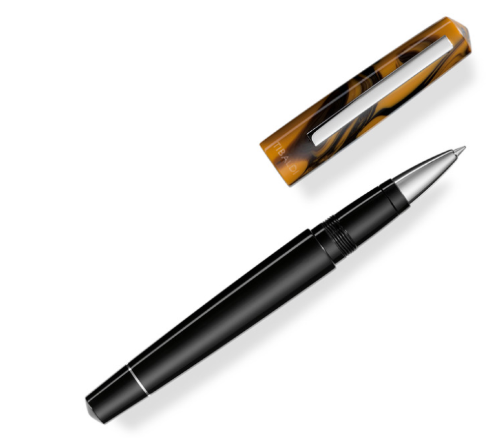 Tibaldi Infrangibile Chrome Yellow Resin Rollerball Pen