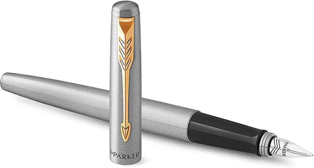 Parker Jotter Fountain Pen, Stainless Steel & Gold