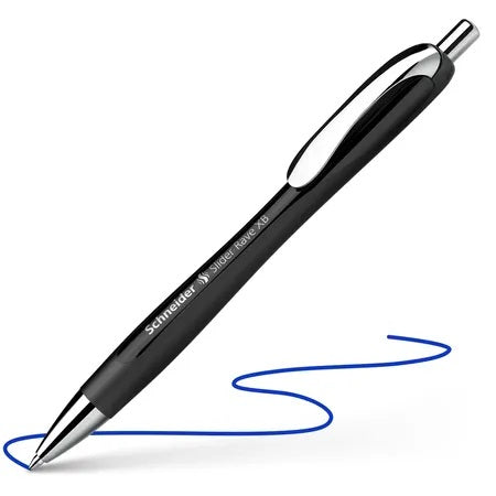 Schneider Slider Rave XB Ballpoint Pen, Black Barrel, Blue Ink