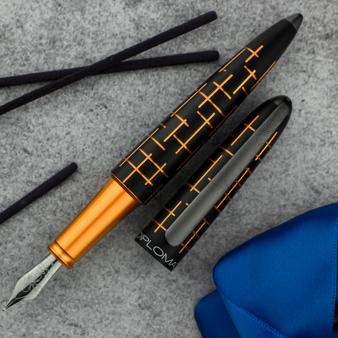 Diplomat Elox Martix Black/Orange 14K Fountain Pen